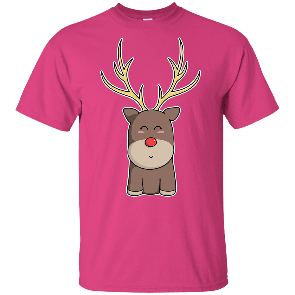 T-Shirts Heliconia / YXS Kawaii Christmas Reindeer Youth T-Shirt