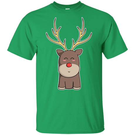 T-Shirts Irish Green / YXS Kawaii Christmas Reindeer Youth T-Shirt