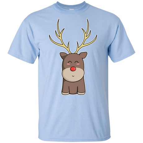 T-Shirts Light Blue / YXS Kawaii Christmas Reindeer Youth T-Shirt