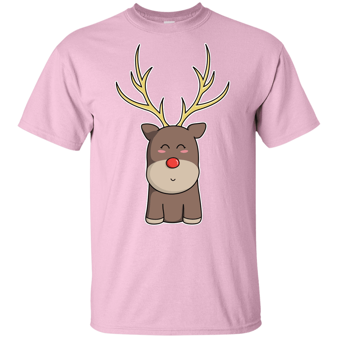 T-Shirts Light Pink / YXS Kawaii Christmas Reindeer Youth T-Shirt