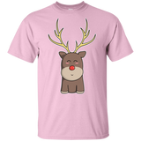 T-Shirts Light Pink / YXS Kawaii Christmas Reindeer Youth T-Shirt