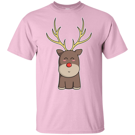 T-Shirts Light Pink / YXS Kawaii Christmas Reindeer Youth T-Shirt