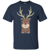 T-Shirts Navy / YXS Kawaii Christmas Reindeer Youth T-Shirt