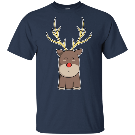 T-Shirts Navy / YXS Kawaii Christmas Reindeer Youth T-Shirt