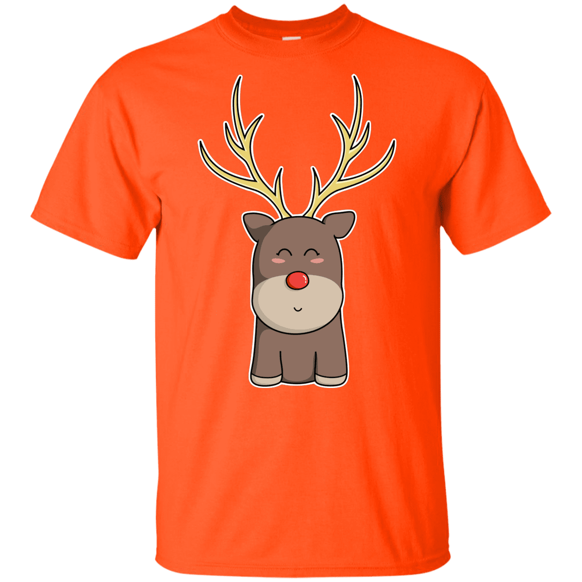 T-Shirts Orange / YXS Kawaii Christmas Reindeer Youth T-Shirt