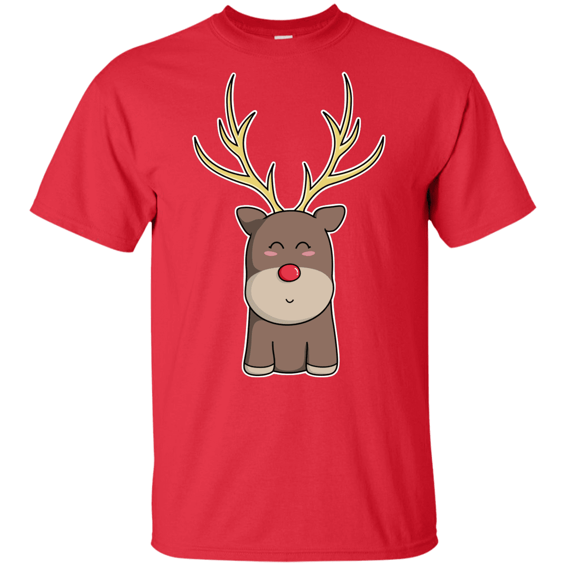 T-Shirts Red / YXS Kawaii Christmas Reindeer Youth T-Shirt