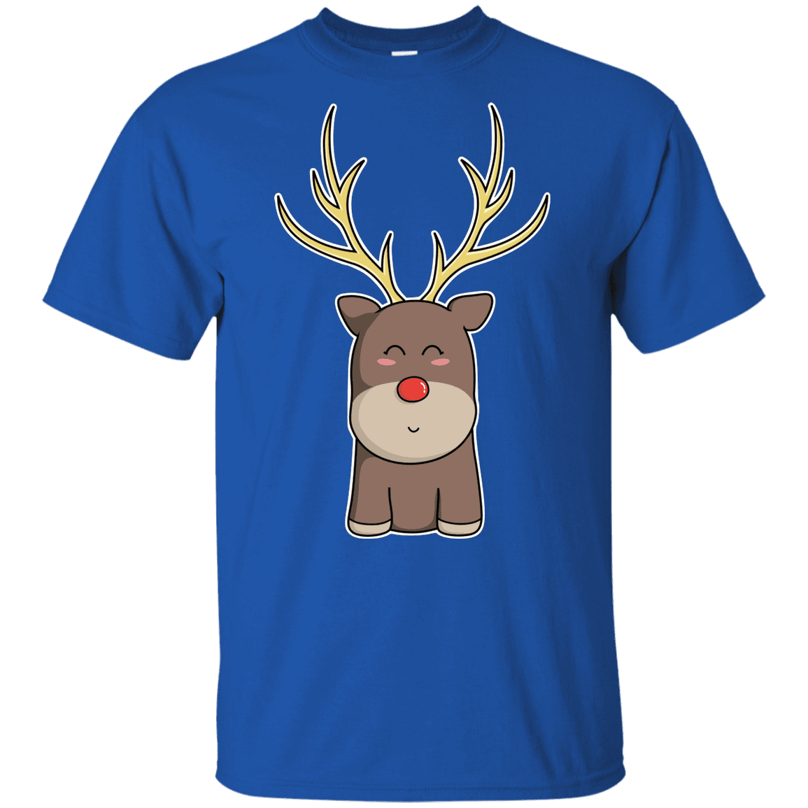 T-Shirts Royal / YXS Kawaii Christmas Reindeer Youth T-Shirt