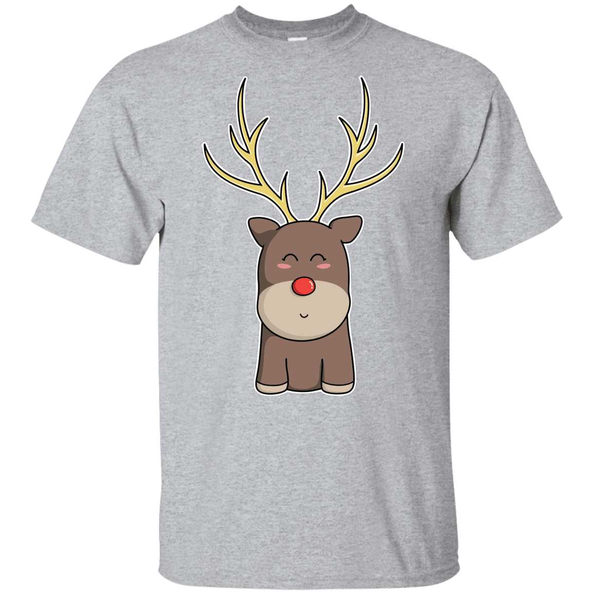 T-Shirts Sport Grey / YXS Kawaii Christmas Reindeer Youth T-Shirt