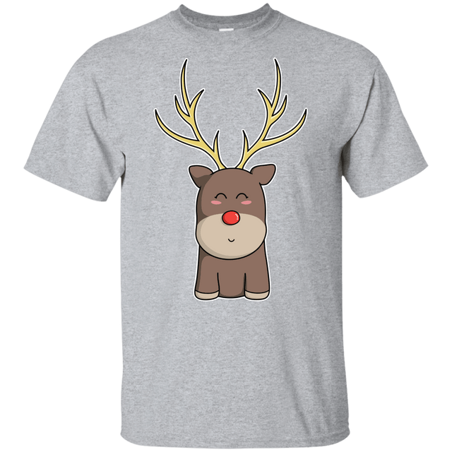 T-Shirts Sport Grey / YXS Kawaii Christmas Reindeer Youth T-Shirt