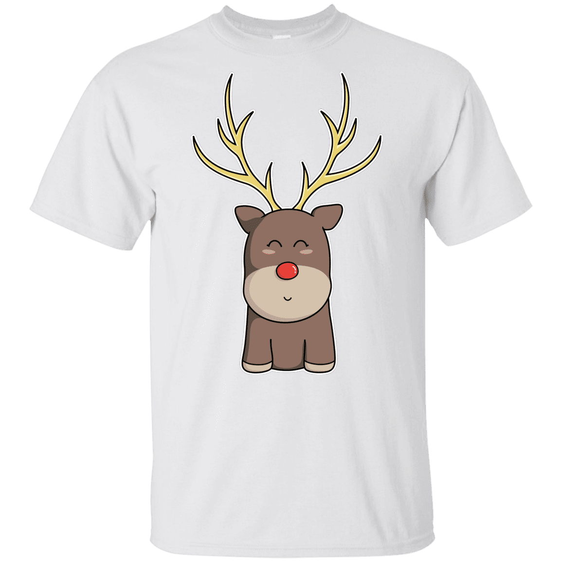 T-Shirts White / YXS Kawaii Christmas Reindeer Youth T-Shirt