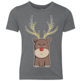 T-Shirts Premium Heather / YXS Kawaii Christmas Reindeer Youth Triblend T-Shirt