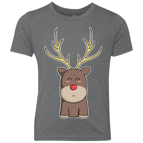 T-Shirts Premium Heather / YXS Kawaii Christmas Reindeer Youth Triblend T-Shirt