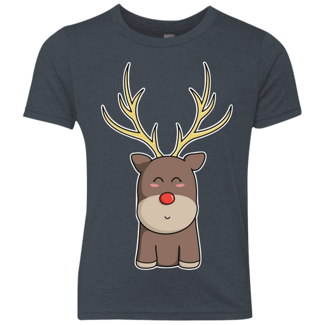 T-Shirts Vintage Navy / YXS Kawaii Christmas Reindeer Youth Triblend T-Shirt