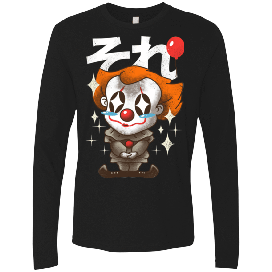 T-Shirts Black / Small Kawaii Clown Men's Premium Long Sleeve