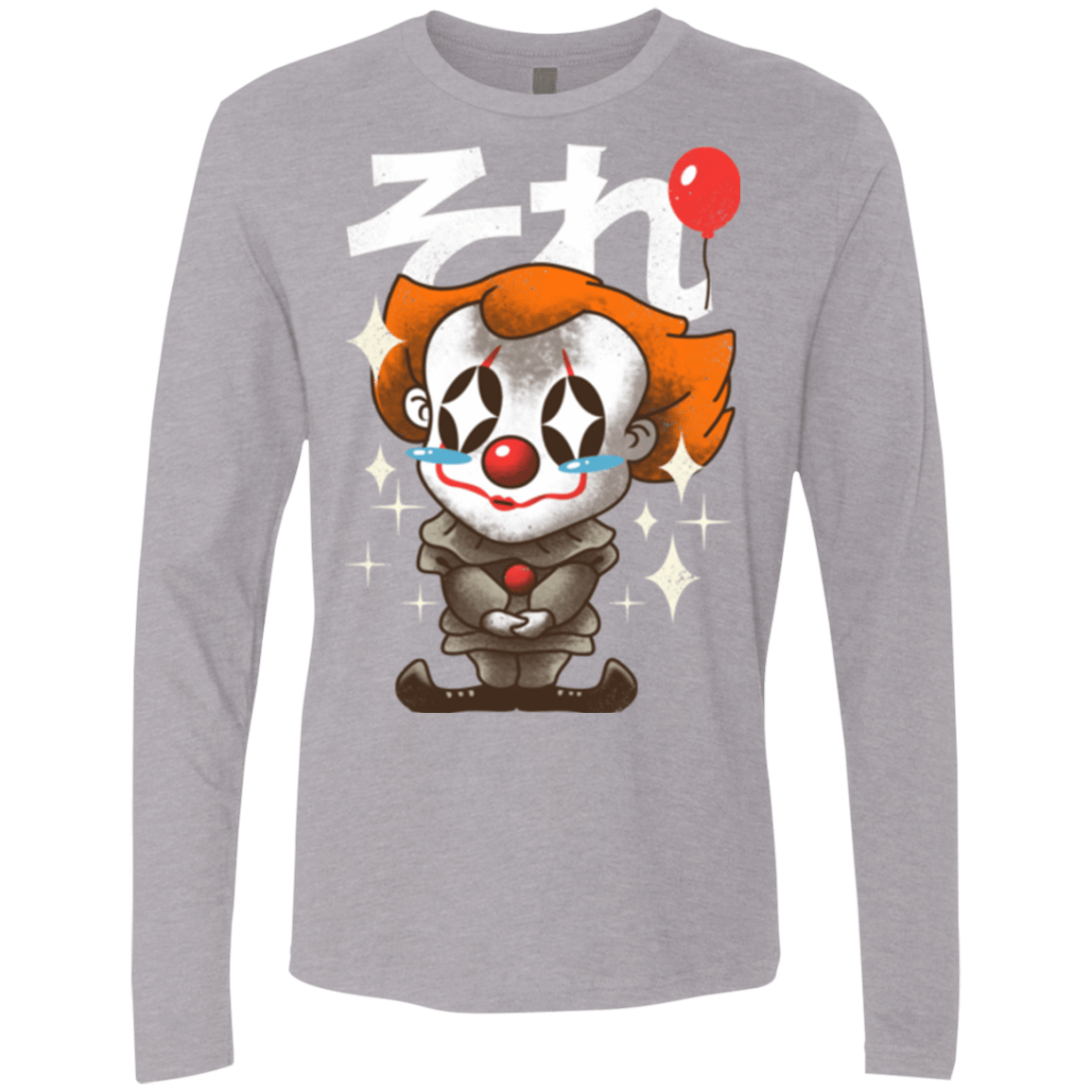 T-Shirts Heather Grey / Small Kawaii Clown Men's Premium Long Sleeve