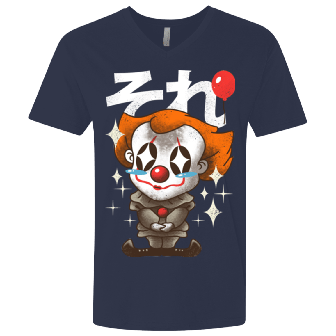 T-Shirts Midnight Navy / X-Small Kawaii Clown Men's Premium V-Neck
