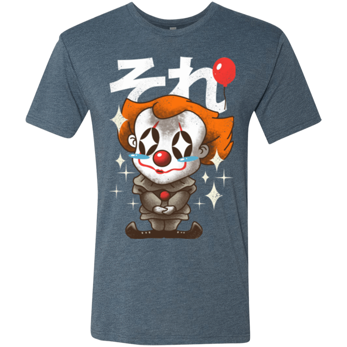 T-Shirts Indigo / Small Kawaii Clown Men's Triblend T-Shirt