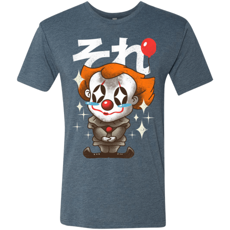 T-Shirts Indigo / Small Kawaii Clown Men's Triblend T-Shirt