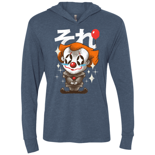 T-Shirts Indigo / X-Small Kawaii Clown Triblend Long Sleeve Hoodie Tee