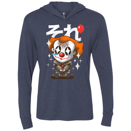 T-Shirts Vintage Navy / X-Small Kawaii Clown Triblend Long Sleeve Hoodie Tee