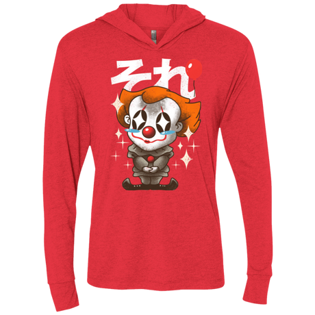 T-Shirts Vintage Red / X-Small Kawaii Clown Triblend Long Sleeve Hoodie Tee