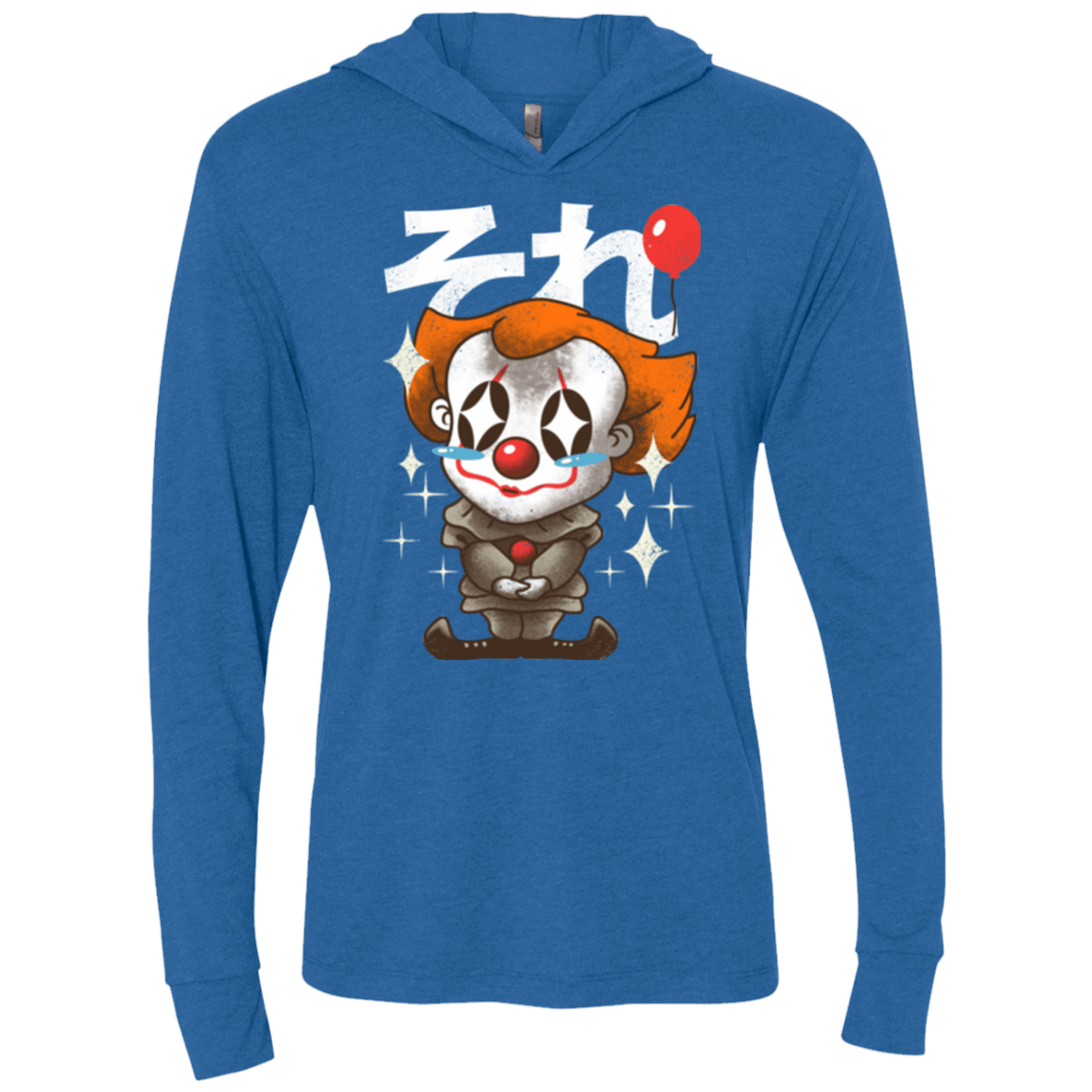 T-Shirts Vintage Royal / X-Small Kawaii Clown Triblend Long Sleeve Hoodie Tee