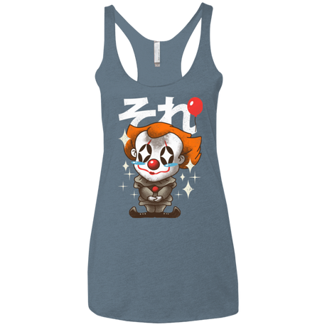 T-Shirts Indigo / X-Small Kawaii Clown Women's Triblend Racerback Tank