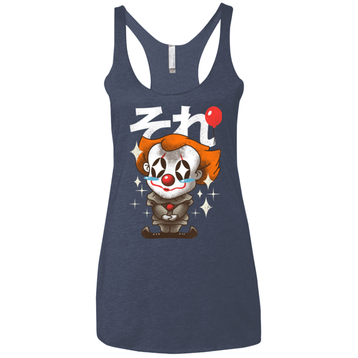 T-Shirts Vintage Navy / X-Small Kawaii Clown Women's Triblend Racerback Tank