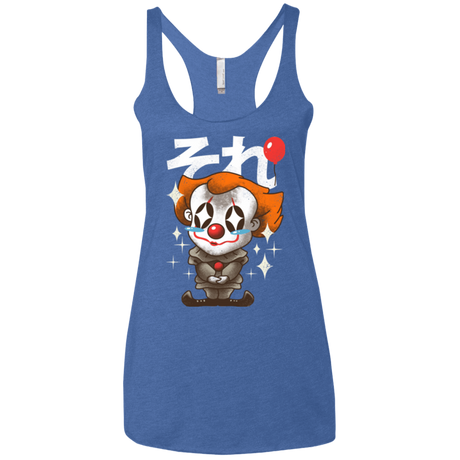T-Shirts Vintage Royal / X-Small Kawaii Clown Women's Triblend Racerback Tank