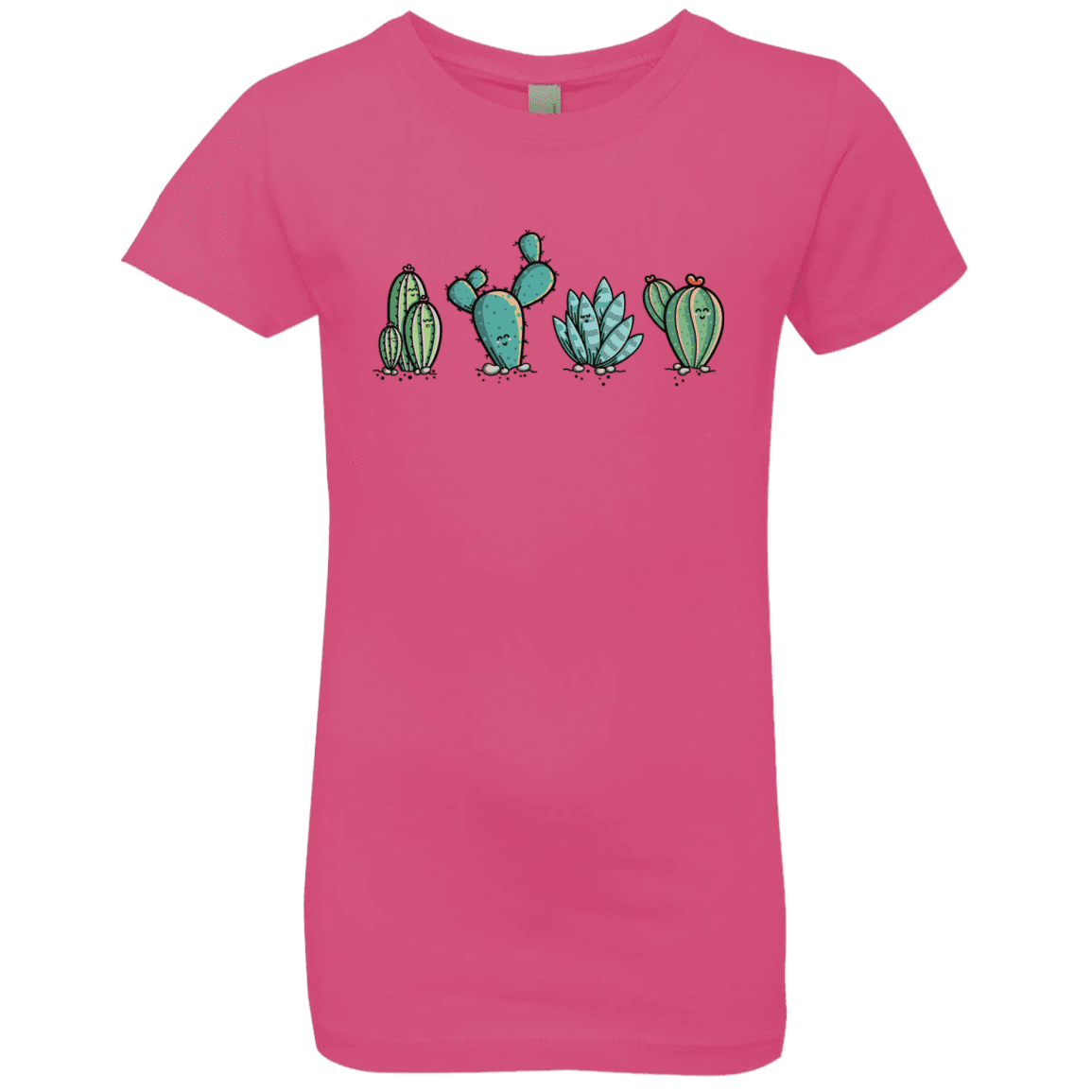 T-Shirts Hot Pink / YXS Kawaii Cute Cactus Plants Girls Premium T-Shirt