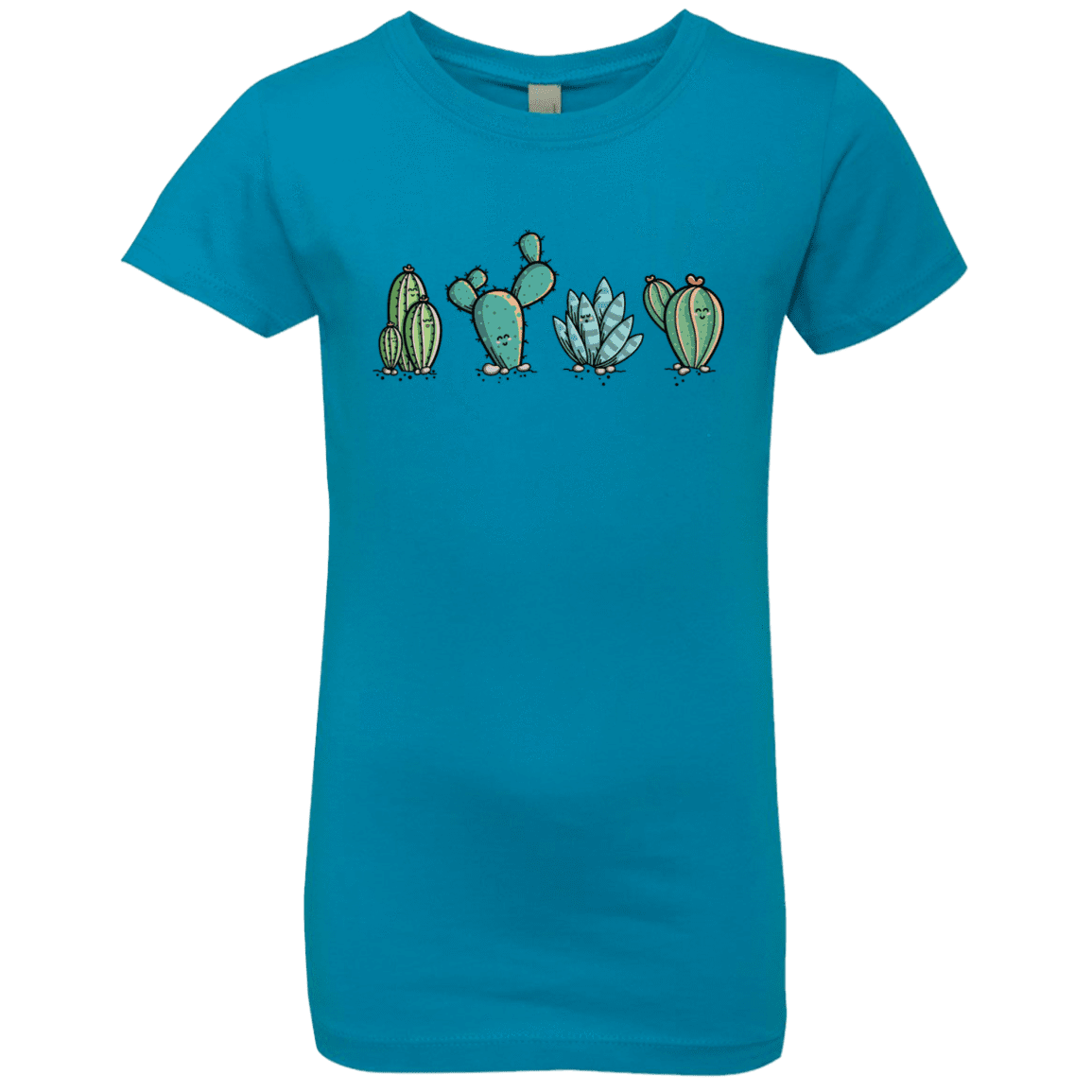 T-Shirts Turquoise / YXS Kawaii Cute Cactus Plants Girls Premium T-Shirt