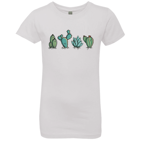 T-Shirts White / YXS Kawaii Cute Cactus Plants Girls Premium T-Shirt