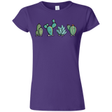 T-Shirts Purple / S Kawaii Cute Cactus Plants Junior Slimmer-Fit T-Shirt