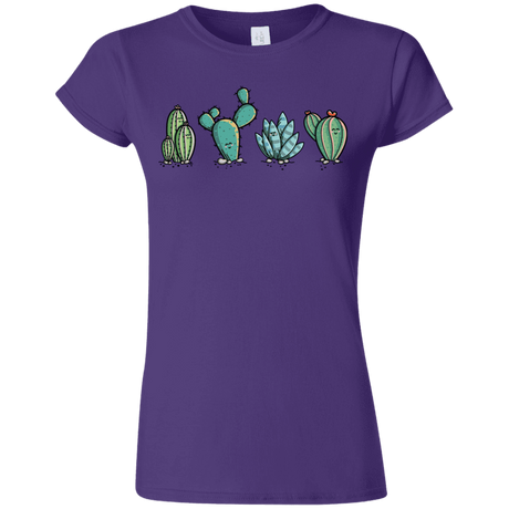 T-Shirts Purple / S Kawaii Cute Cactus Plants Junior Slimmer-Fit T-Shirt