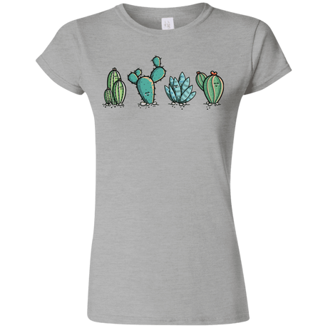 T-Shirts Sport Grey / S Kawaii Cute Cactus Plants Junior Slimmer-Fit T-Shirt