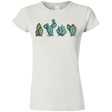 T-Shirts White / S Kawaii Cute Cactus Plants Junior Slimmer-Fit T-Shirt