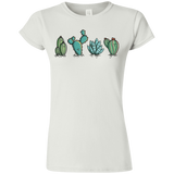 T-Shirts White / S Kawaii Cute Cactus Plants Junior Slimmer-Fit T-Shirt