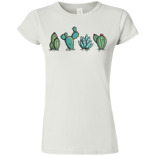 T-Shirts White / S Kawaii Cute Cactus Plants Junior Slimmer-Fit T-Shirt
