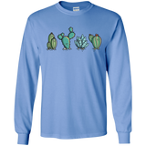 T-Shirts Carolina Blue / S Kawaii Cute Cactus Plants Men's Long Sleeve T-Shirt