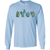 T-Shirts Light Blue / S Kawaii Cute Cactus Plants Men's Long Sleeve T-Shirt