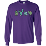 T-Shirts Purple / S Kawaii Cute Cactus Plants Men's Long Sleeve T-Shirt