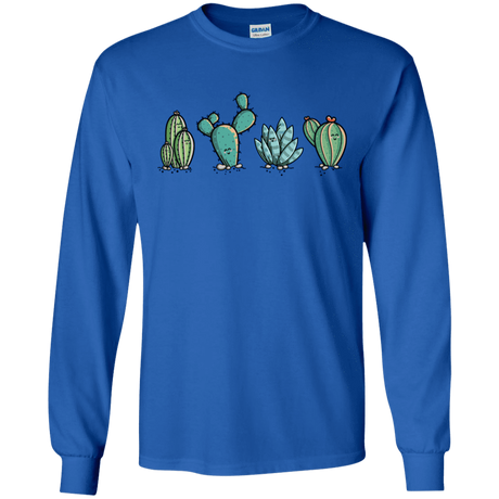 T-Shirts Royal / S Kawaii Cute Cactus Plants Men's Long Sleeve T-Shirt