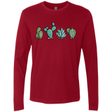 T-Shirts Cardinal / S Kawaii Cute Cactus Plants Men's Premium Long Sleeve