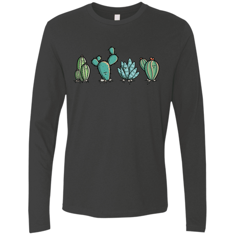 T-Shirts Heavy Metal / S Kawaii Cute Cactus Plants Men's Premium Long Sleeve
