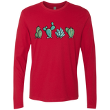 T-Shirts Red / S Kawaii Cute Cactus Plants Men's Premium Long Sleeve