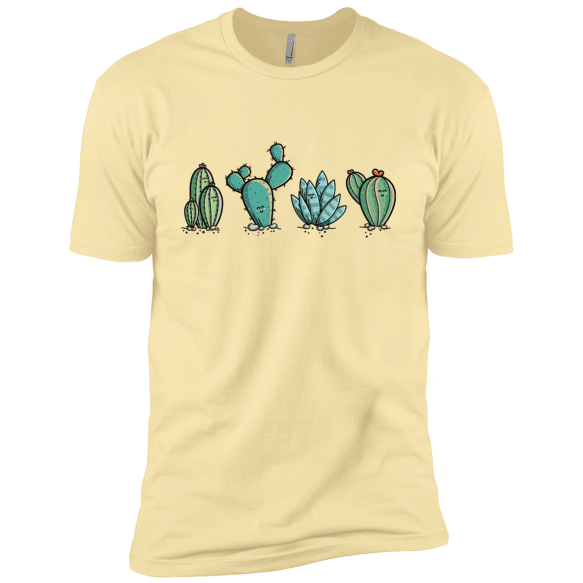 T-Shirts Banana Cream / X-Small Kawaii Cute Cactus Plants Men's Premium T-Shirt