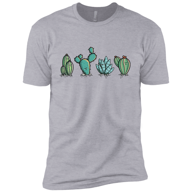 T-Shirts Heather Grey / X-Small Kawaii Cute Cactus Plants Men's Premium T-Shirt