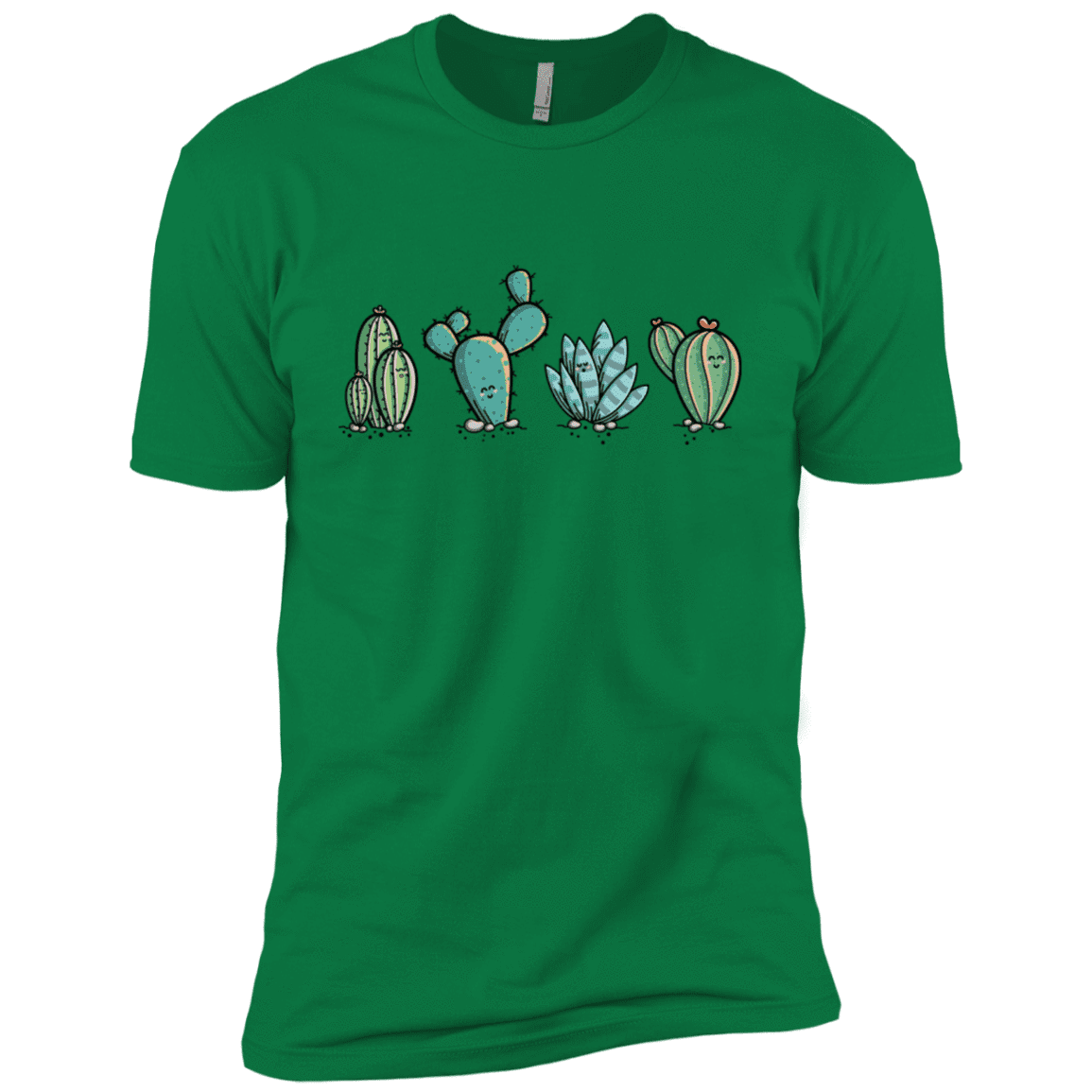 T-Shirts Kelly Green / X-Small Kawaii Cute Cactus Plants Men's Premium T-Shirt