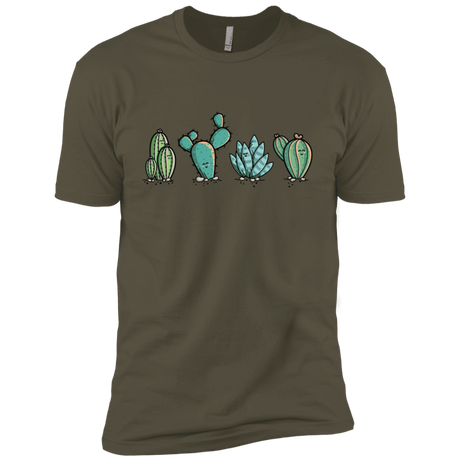 T-Shirts Military Green / X-Small Kawaii Cute Cactus Plants Men's Premium T-Shirt