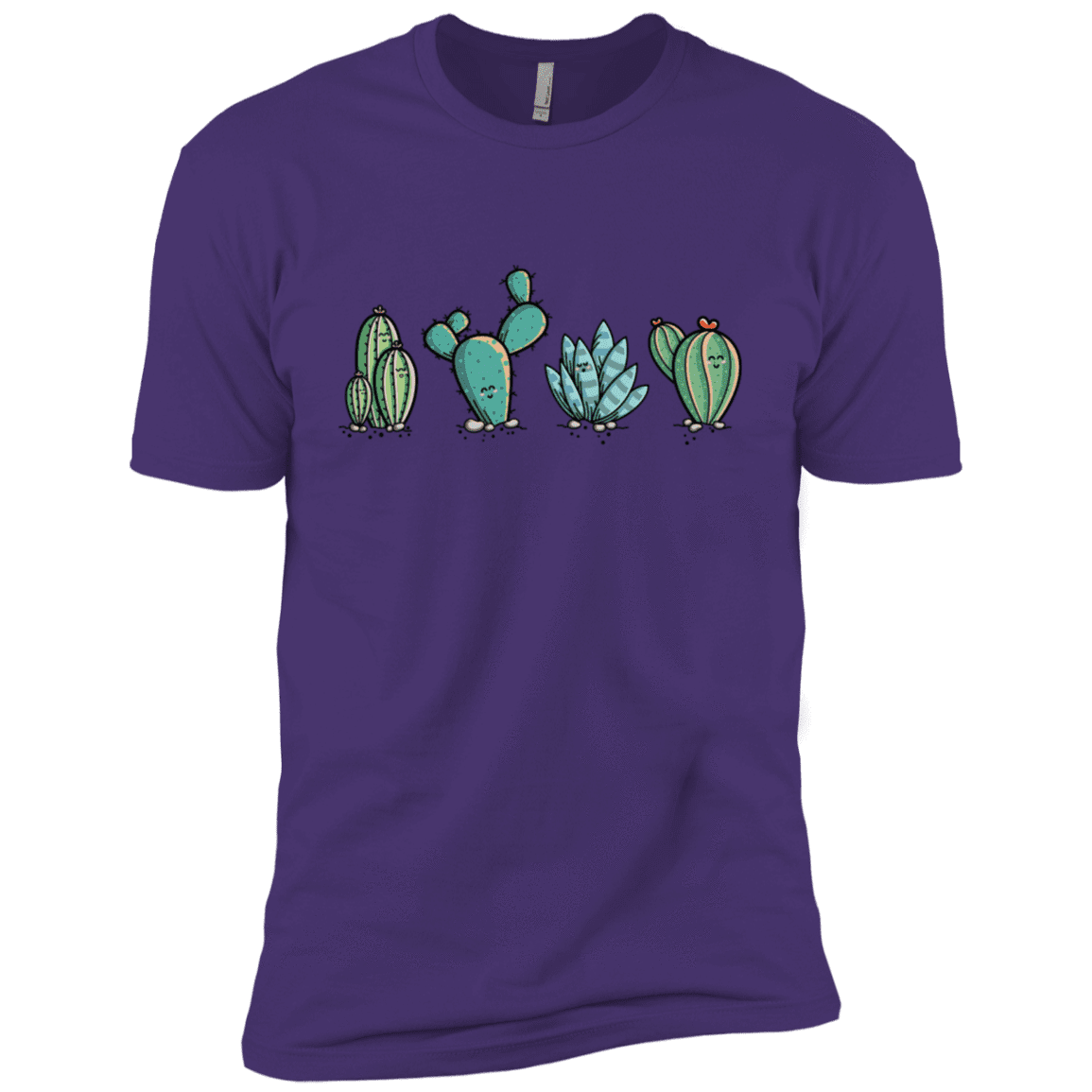 T-Shirts Purple Rush/ / X-Small Kawaii Cute Cactus Plants Men's Premium T-Shirt